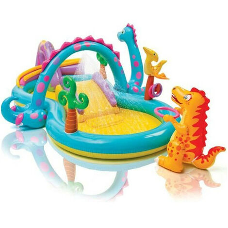 Aire de jeux gonflable Dinoland L. 333 x l. 229 cm Multicolore