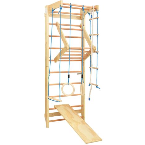 Aire de jeux intérieure d'escalade avec anneau d'échelles Bois