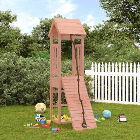 Aire de Jeux Maisonnette de jeu avec mur d'escalade - Maison de jeu - bois massif Douglas BV983393 - BonneVie