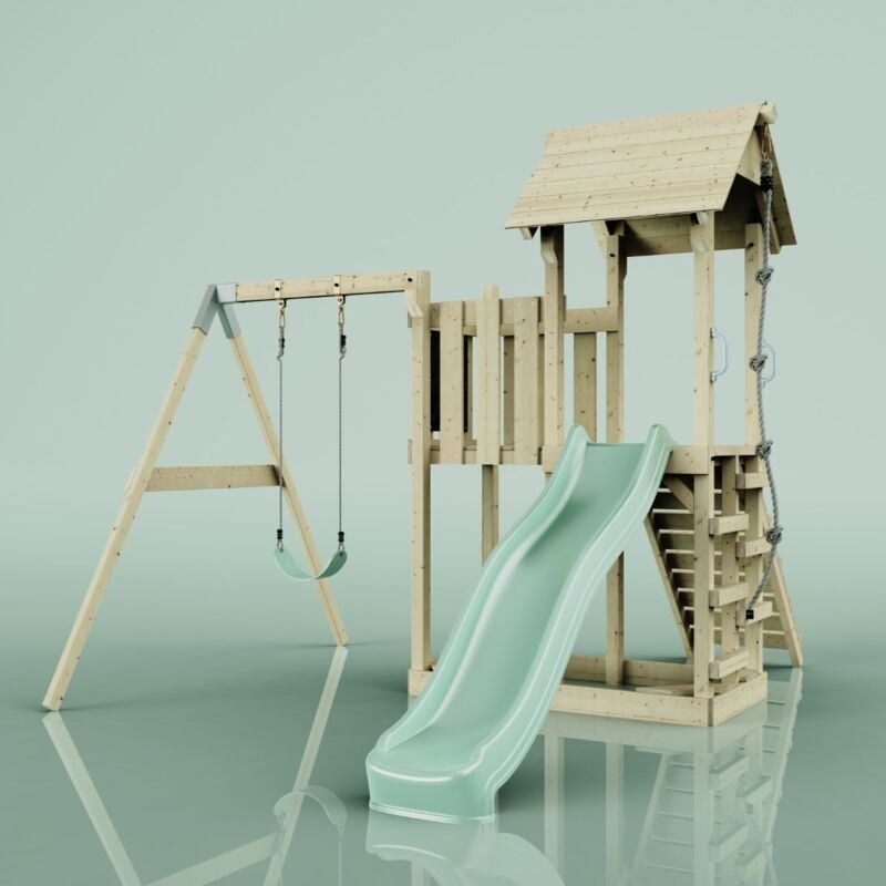 Polarplay - Aire de jeux Bergen Vert 357 x 283 cm Balançoire pour enfants