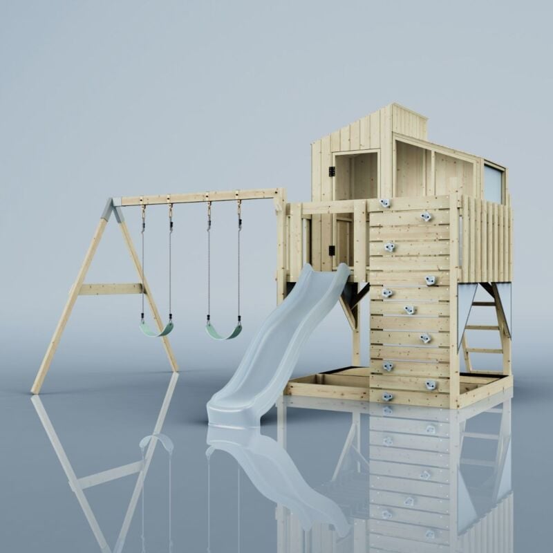 Polarplay - Aire de jeux Bosse Bleu 414 x 399 cm Balançoire pour enfants
