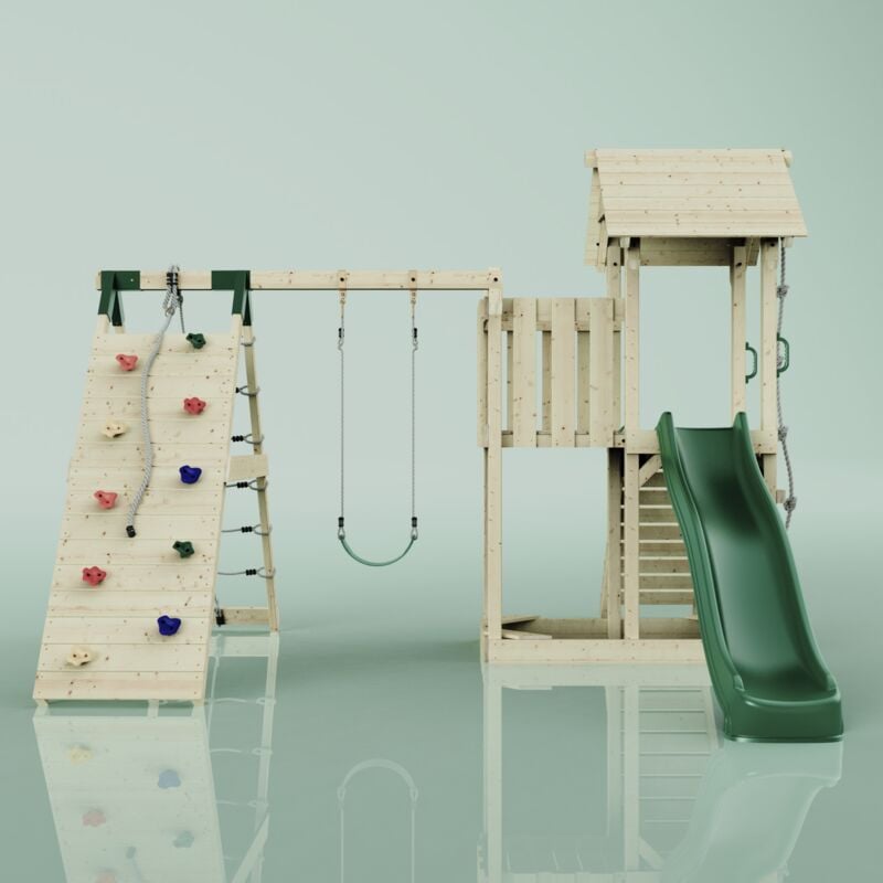Polarplay - Aire de jeux Farö Vert 357 x 364 cm Balançoire pour enfants