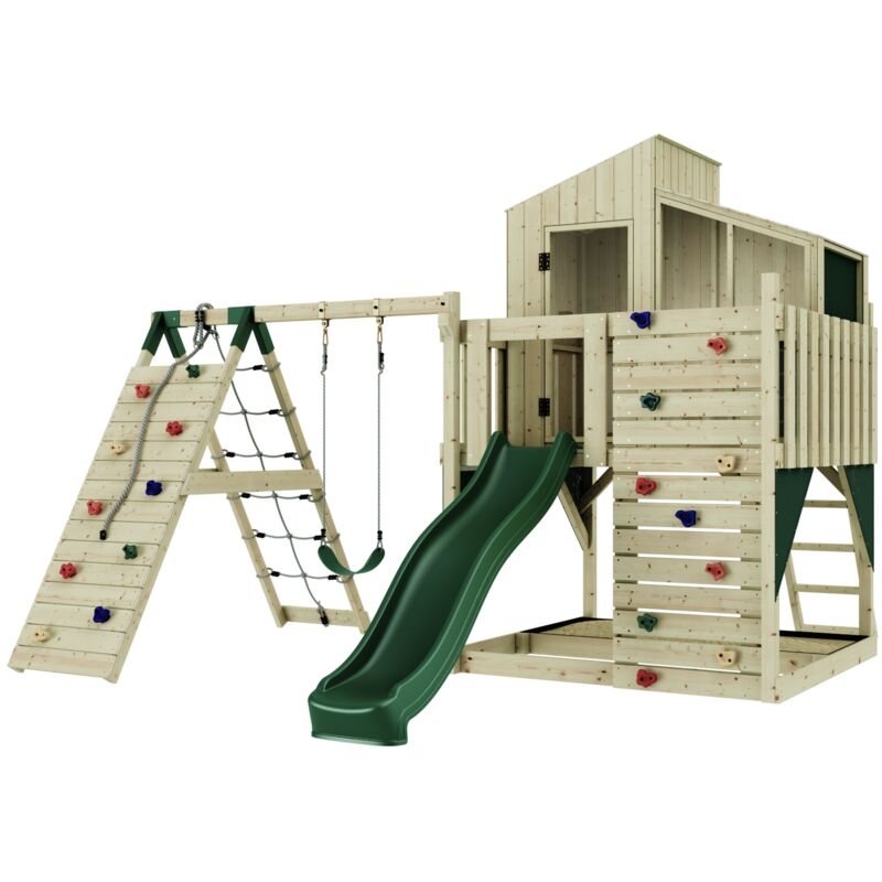 Aire de jeux PolarPlay Julie Vert 414 x 399 cm Balançoire pour enfants