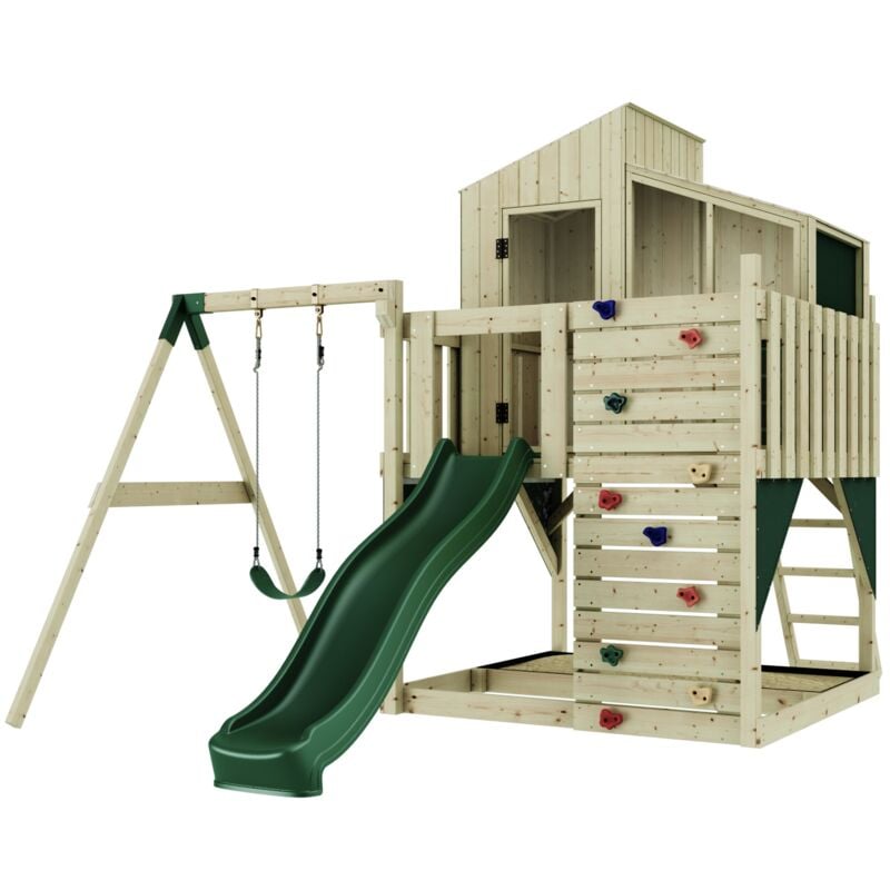 Polarplay - Aire de jeux Lotta Vert 414 x 308 cm Balançoire pour enfants