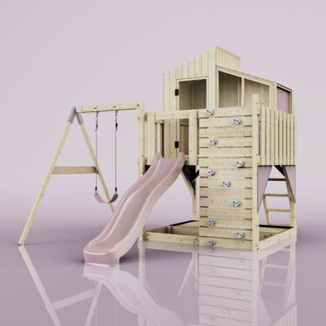 Aire de jeux PolarPlay Lotta Rosa 414 x 308 cm Balançoire pour enfants