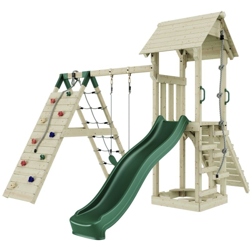 Polarplay - Tour de jeux Trondheim Vert 357 x 293 cm Balançoire pour enfants