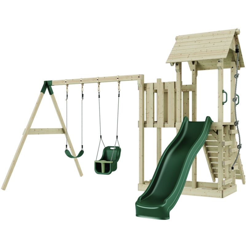 Aire de jeux Polarplay Uppsala Vert 357 x 373 cm Balançoire bébé