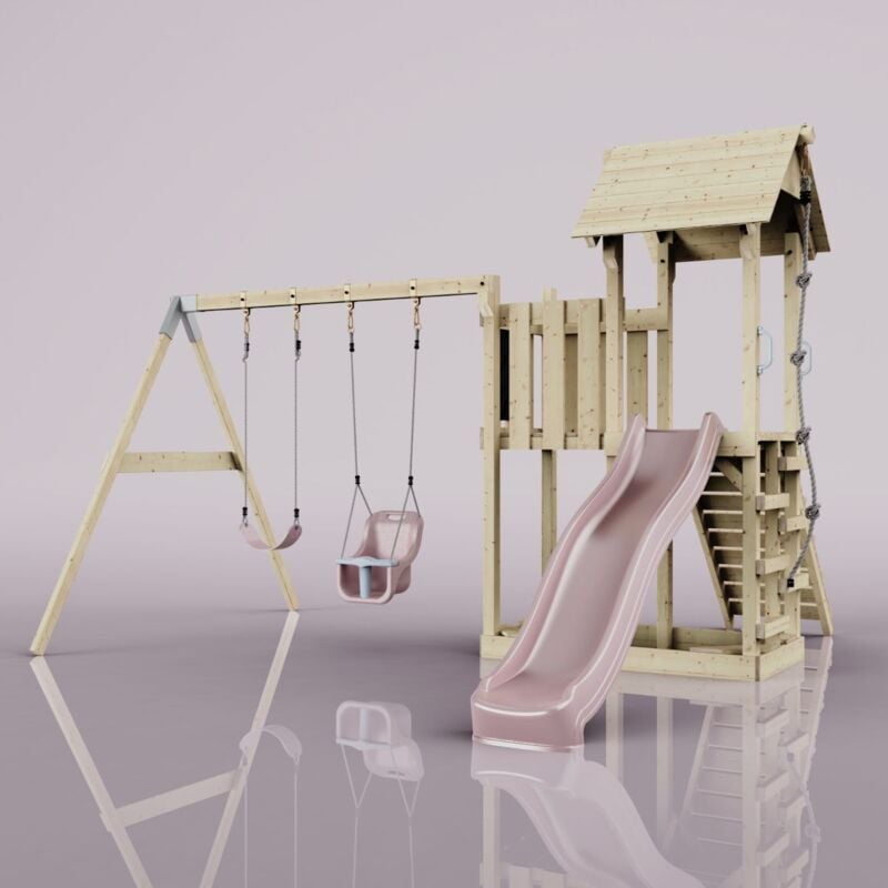 Aire de jeux Polarplay Uppsala Rosa 357 x 373 cm Balançoire bébé