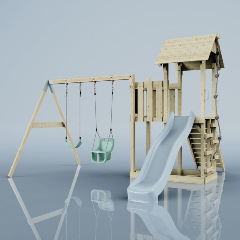 Aire de jeux Polarplay Uppsala Bleu 357 x 373 cm Balançoire bébé