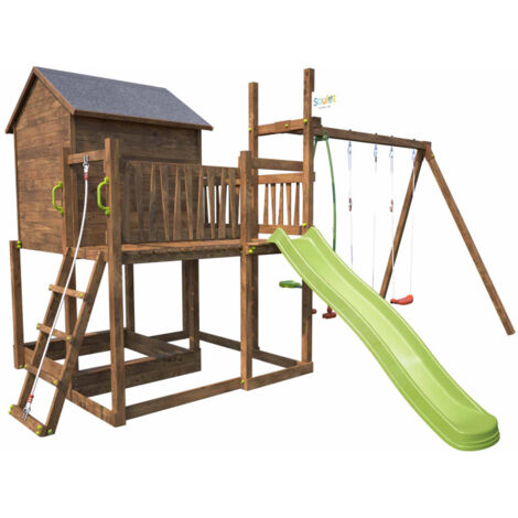 Aire de jeux pour enfant maisonnette avec portique - COTTAGE sans option