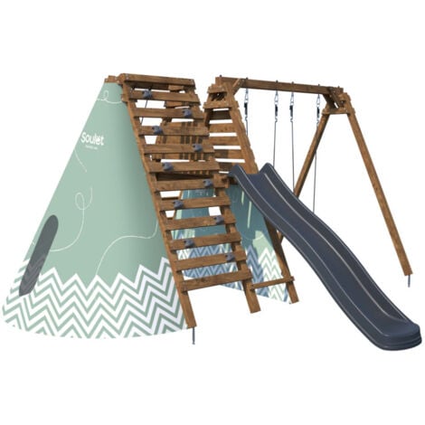 Aire de jeux pour enfants en bois traité Apollon
