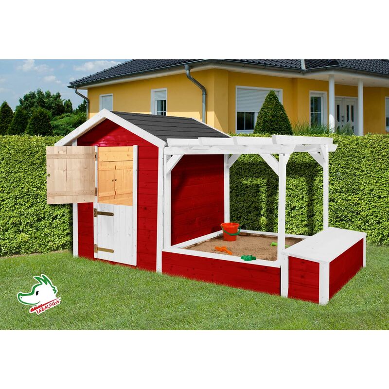 Aire de jeux Tabaluga en bois WEKA, couleur rouge/blanc
