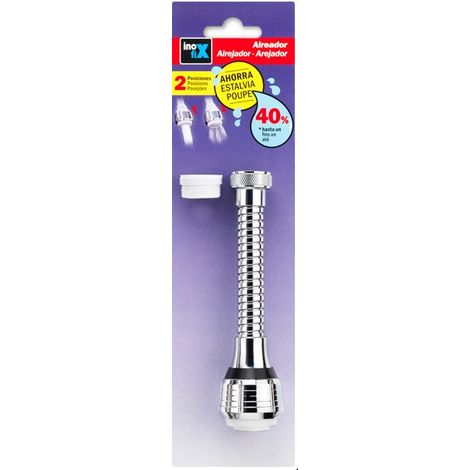 Aireador agua con tubo flexible metalico con rosca Inofix