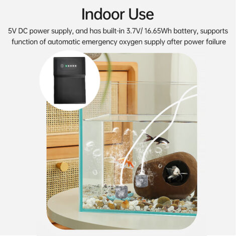Aireador de acuario con energía solar, bomba de aire de 5W/6V con 2 difusores de aire y panel solar para oxigenar acuarios, modelos para funcionamiento continuo e intermitente.