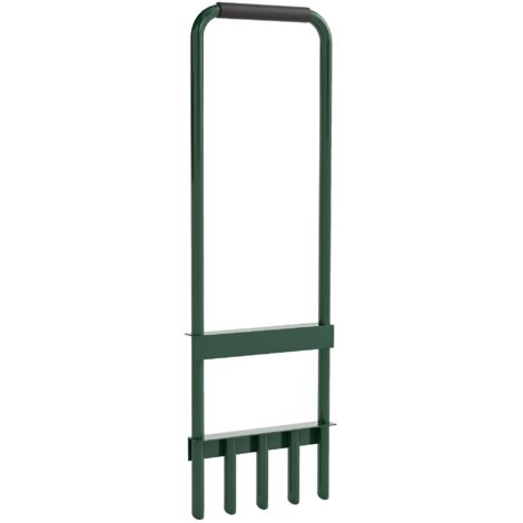 Aireador de Césped Manual con 5 Púas Huecas Mango Antideslizante Herramienta de Perforación de Césped Verde Oscuro