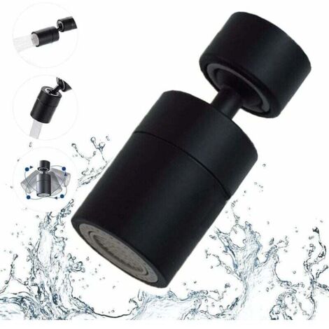 Aireador de grifo AIPERQ con giro de 360 grados - 2 modos, adaptador de rosca interna de 22 mm Guazhuni (negro)