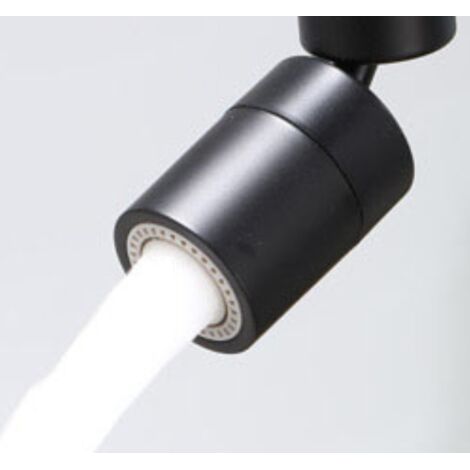 Aireador de grifo, filtro de grifo giratorio de 360° con 2 modos de rociado, protector contra salpicaduras, accesorio descalcificador para fregaderos de baño y cocina, ahorro de agua (negro)