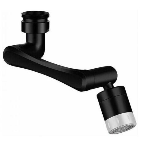 Aireador de grifo giratorio de 1080 + 360 grados, burbujeador de agua giratorio en color negro