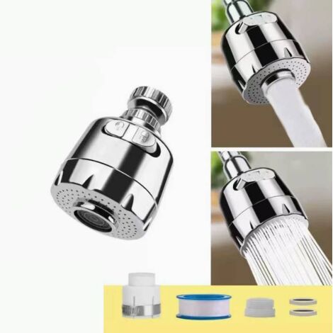 Aireador de grifo giratorio de 360°, adaptador de refuerzo universal, regulador de cabezal de filtro para fregadero, 2 modos, aireador de grifo, atomizador de grifo, cabezal de grifo de cocina