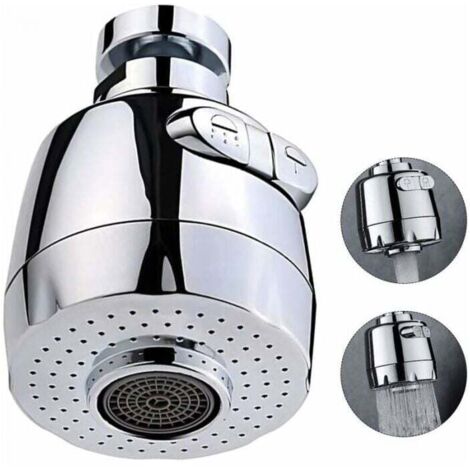 Aireador de grifo giratorio de 360 grados, cabezal de grifo de cocina, 2 modos, cabezal de ducha ajustable, rociador con filtro para cocina y baño
