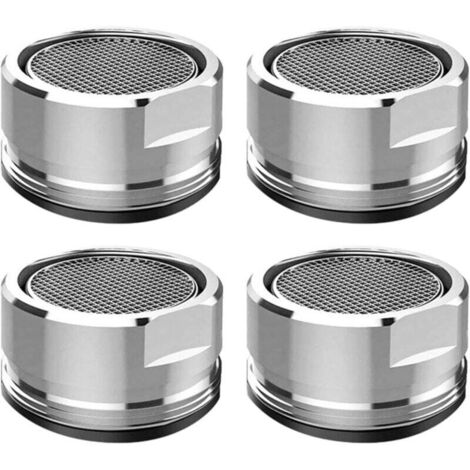 Aireador de grifo KZQ de 4 piezas, ahorrador de agua con filtro y juntas de acero inoxidable y ABS, aireador de grifo M24 para fregadero de baño y cocina.