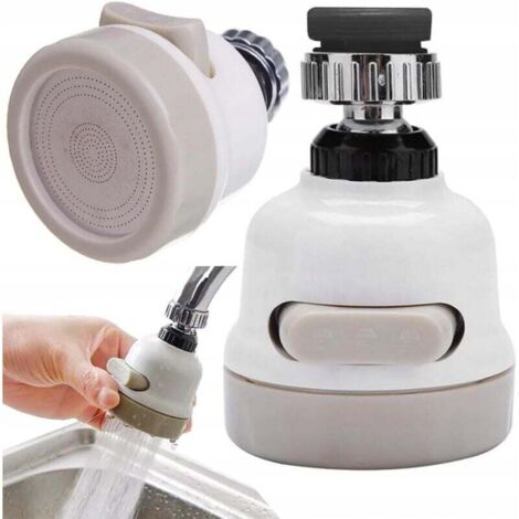 Aireador de grifo KZQ - Extensor universal y ajustable para grifo de cocina - Adaptador giratorio con múltiples modos de ahorro de agua - Kit de instalación económico (estándar 3 en 1)