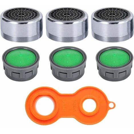 Aireador de grifo M24, paquete de 6, ahorrador de agua con filtro ABS, filtro para fregadero de baño y cocina.