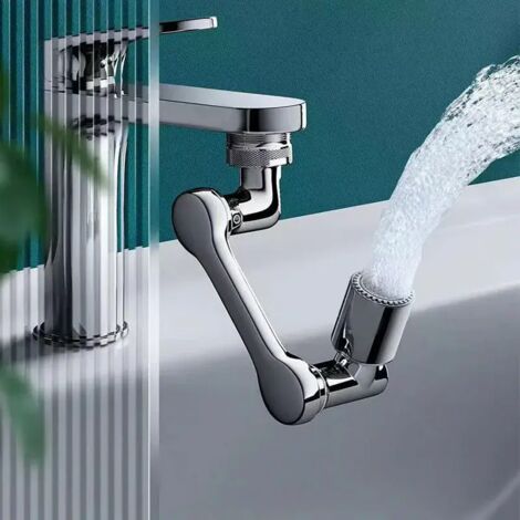 Aireador de grifo universal giratorio de 1080°, extensión, boquilla de plástico, filtro antisalpicaduras para cocina y baño, brazo robótico 01