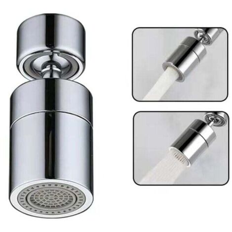Aireador de grifo y filtro antichorro, aireador de grifo (plateado), boquilla giratoria de 360° para grifo de cocina, aireador de grifo con 2 modos de ahorro de agua, filtro antichorro para grifo de c