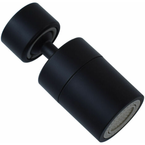 Aireador para grifo giratorio de 360 grados - 2 modos, adaptador de rosca interna de 22 mm (negro)