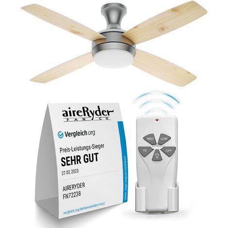 AireRyder FN72238 Ventilatore da Soffitto, 50 W, 240 V, Nickel Satinato, 132 cm