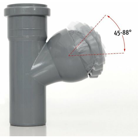 airfit HT-Abzweig DN 100x50, 45-88 Gradstufenlos verstellbar, aus PP