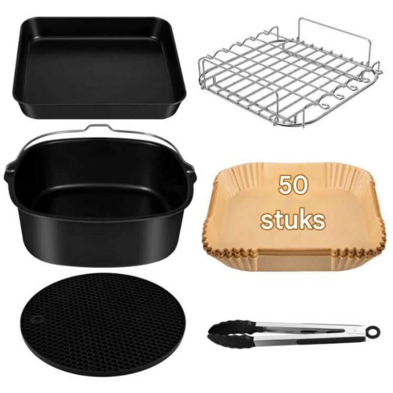 Airfryer-accessoires - Set van 6 pcs - 22 cm -