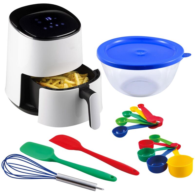 Wellhome - Airfryer naturfry Compact 2,5l 1450W Friteuse à air sans huile avec lot de 14 accessoires de cuisine