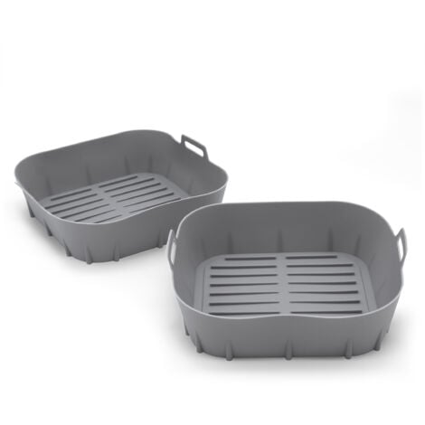 SPETEBO Airfryer Silikonkorb BPA-frei 20,5 cm wiederverwendbar - 2er Set - Kunststoff Backform für die Heißluftfritteuse - Silikonform Silikoneinsatz Silikon Einsatz Backform für Heißluft Fritteuse