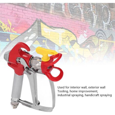 Airless Paint Sprayer, Low Fatigue 1/4in Air Inlet Protect From Scratches Airless Spray Gun Powerful Atomizing Effect with Tip Nozzle Guard for Spraying Machine