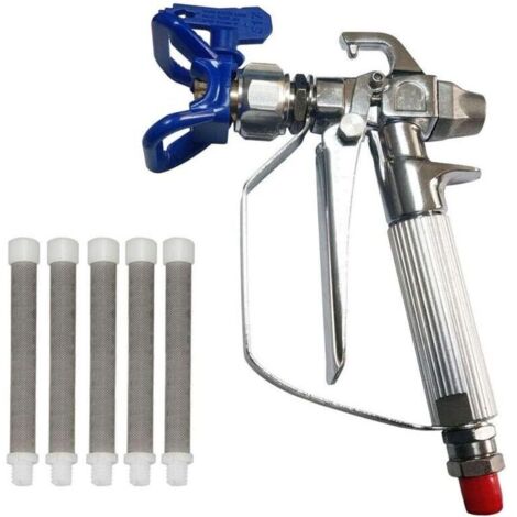 Airless Pistolet Peinture Haute Pression Buse Siège +5 x Airless Peinture Pistolet Filtre