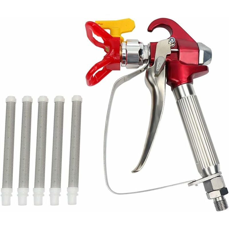 Airless Pistolet Peinture Haute Pression XS-818 + Buse Siège +5 x Airless Peinture Pistolet filtre