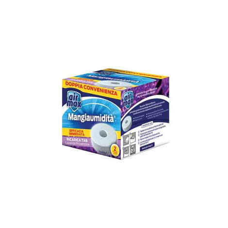 Airmax Recharge Absorbant d'Humidité Lavande - 2 recharges 450 gr. chaque