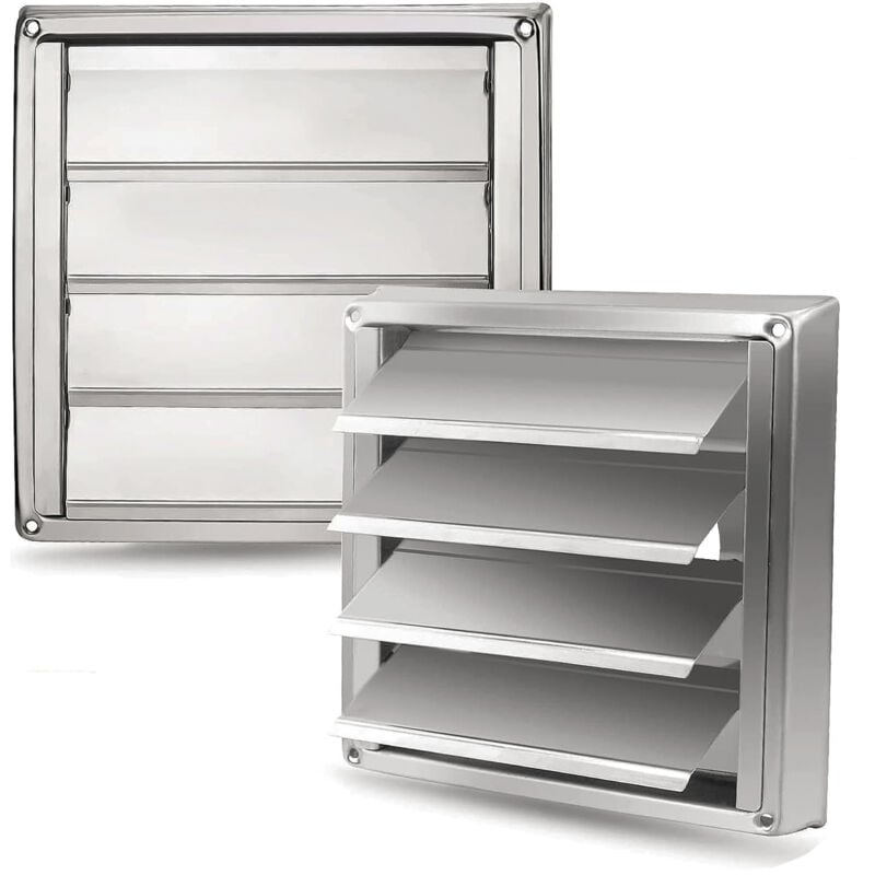Yk- Grille d'Aération en Acier Inoxydable 125 mm -Résistante aux Intempéries avec Volets de Fermeture Automatique Anti-Retour-Parfaite pour