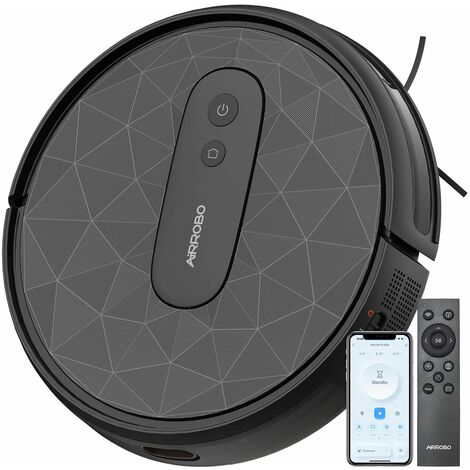 Airrobo – Aspirateur robot 2800Pa – Forte aspiration silencieuse – Contrôle App/WiFi – 120min autonomie – Recharge automatique – Bac 600ml pour poils d'animaux