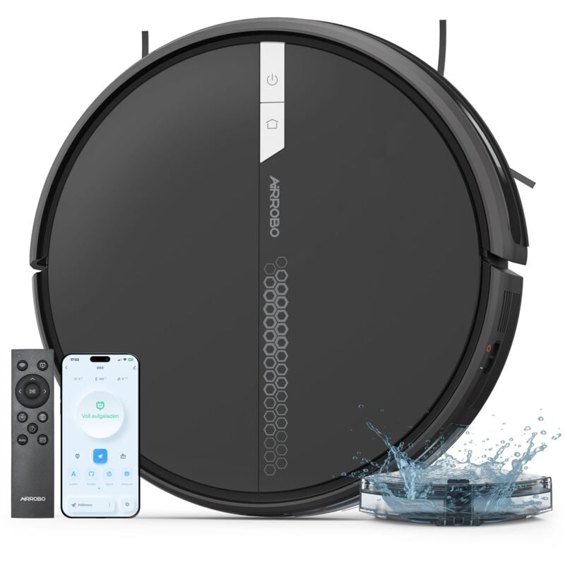 Airrobo - G60 aspirateur robot laveur poils animaux, 3000PA ultra-fin et silencieux, alexa/wifi/app/télécommande