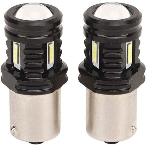 Airshi Ampoule de Recul, BA15S 1156 LED Longue Durée de Vie Refroidissement Rapide 2 Pièces 12‑24 V pour Camion pour SUV (Lumière blanche).