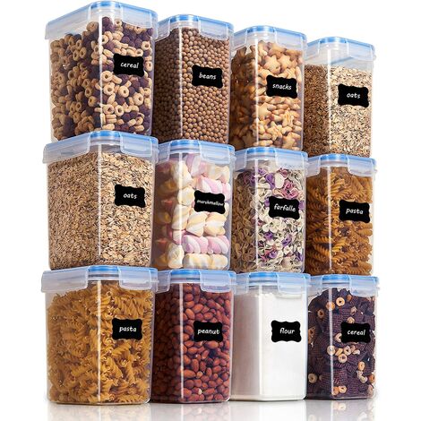 Vtopmart 5.2L*2/176oz Cereal containers for Storage,Plastic BPA Free Kitchen Pantry Storage Containers,with 24 Labels & Marker for Cereals,Flour etc. 