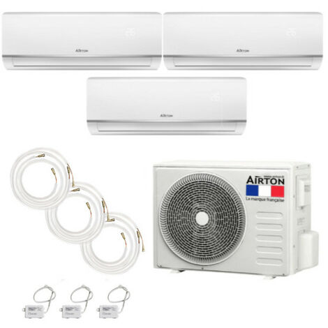 Airton – Climatiseur réversible tri-split 2500W/3500W – ReadyClim pour surfaces jusqu'à 40m² – Kit WiFi inclus – Installation rapide et facile