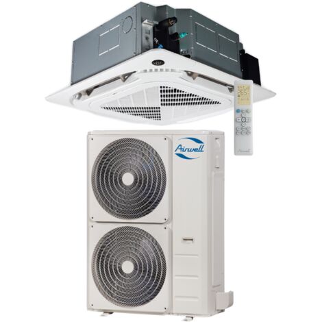 AIRWELL - Ensemble Climatisation avec Unité extérieure YDAX TRIPHASÉE et Unité intérieure Cassette 900 x 900 CDMX 14 kW - AIRGAINCASST14K
