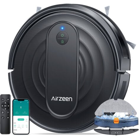 HONITURE Airzeen Aspirateur Robot R7, 3 en1 Robot Aspirateur 3000Pa Puissance d'aspiration élevée Aspirateur Robot Laveur Silencieux, App/WiFi, 150 Min d'autonomie