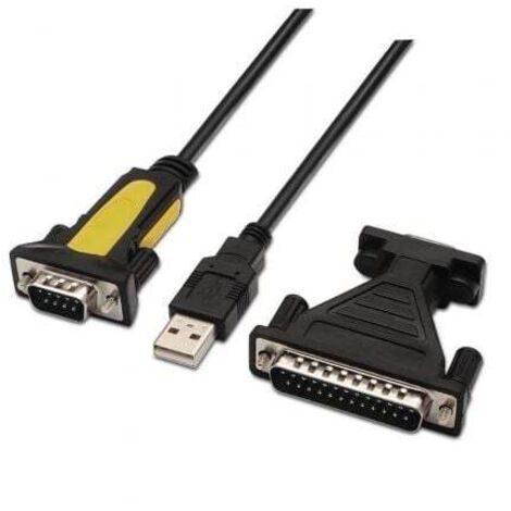 AISENS A104-0039 - 1,8m USB zu Seriell Konverter, Schwarz