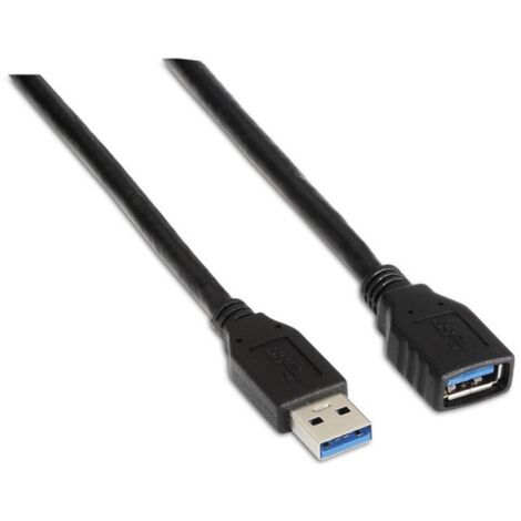 AISENS A105-0042 - Cavo di prolunga USB 3 (2 m, adatto a custodie esterne/giochi in console/giochi in console/videocamere digitali/webcam/webcam/stampanti/mouse) Colore nero