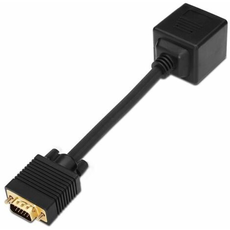 AISENS A113-0080 - Cavo splitter SVGA (HDB15/M-2xHDB15/H, 20 cm) Colore Nero
